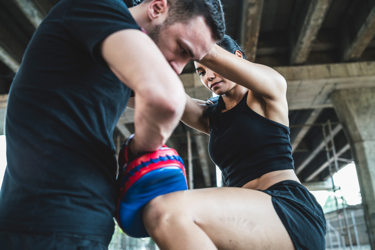 Muay thai fighters training together